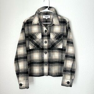 BB Dakota Steve Madden Plaid Shacket Women’s M Button Front Collared Jacket